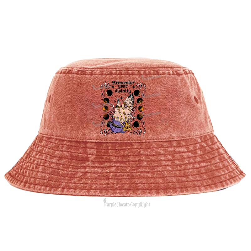 Purplehecate Remember Your Divinity Bucket Hat