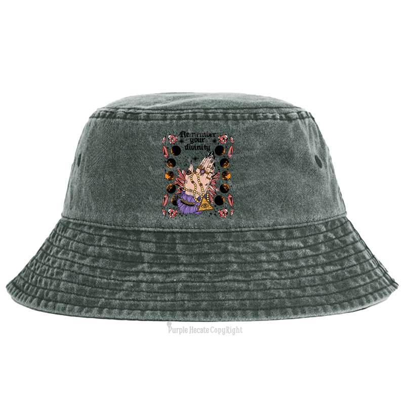 Purplehecate Remember Your Divinity Bucket Hat