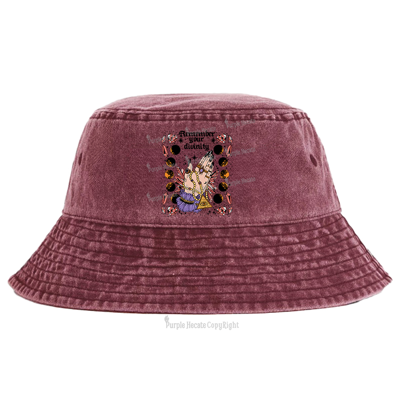 Purplehecate Remember Your Divinity Bucket Hat