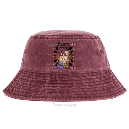 Purplehecate Remember Your Divinity Bucket Hat