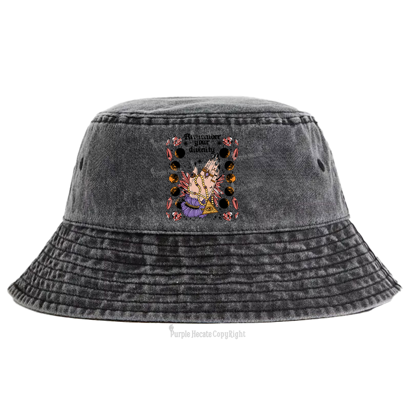 Purplehecate Remember Your Divinity Bucket Hat