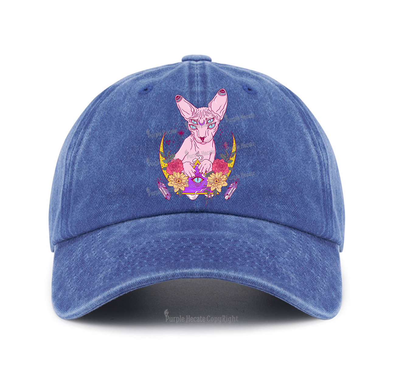 Purplehecate Moon Phase Cat Baseball Cap