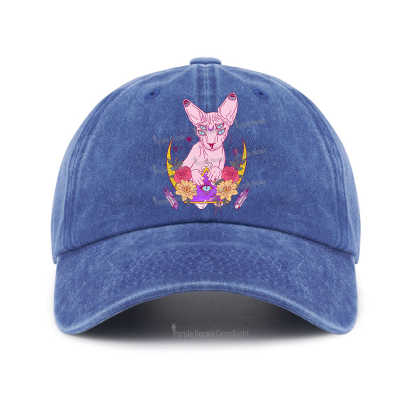 Purplehecate Moon Phase Cat Baseball Cap
