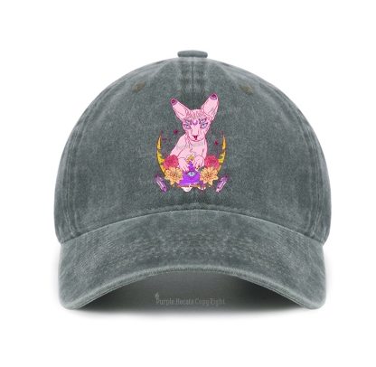Purplehecate Moon Phase Cat Baseball Cap