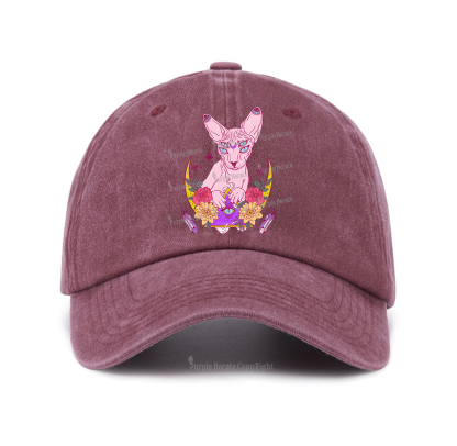 Purplehecate Moon Phase Cat Baseball Cap