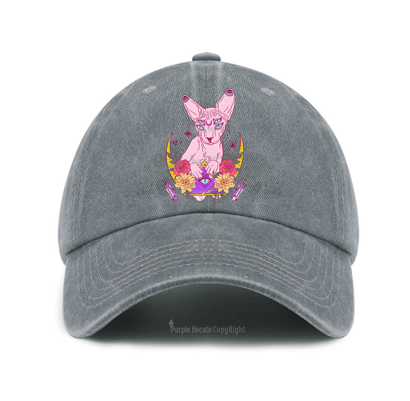 Purplehecate Moon Phase Cat Baseball Cap