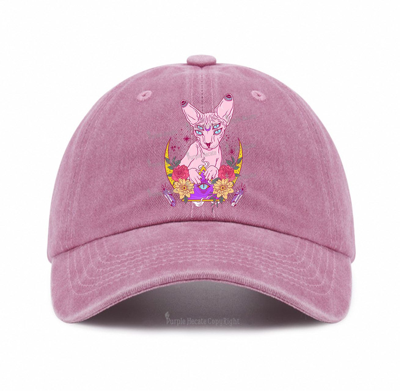 Purplehecate Moon Phase Cat Baseball Cap
