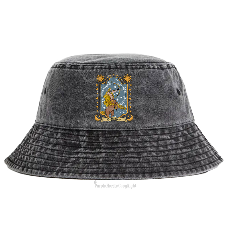 Purplehecate Sagittarius Zodiac Bucket Hat