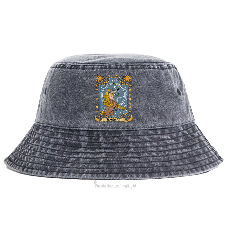 Purplehecate Sagittarius Zodiac Bucket Hat
