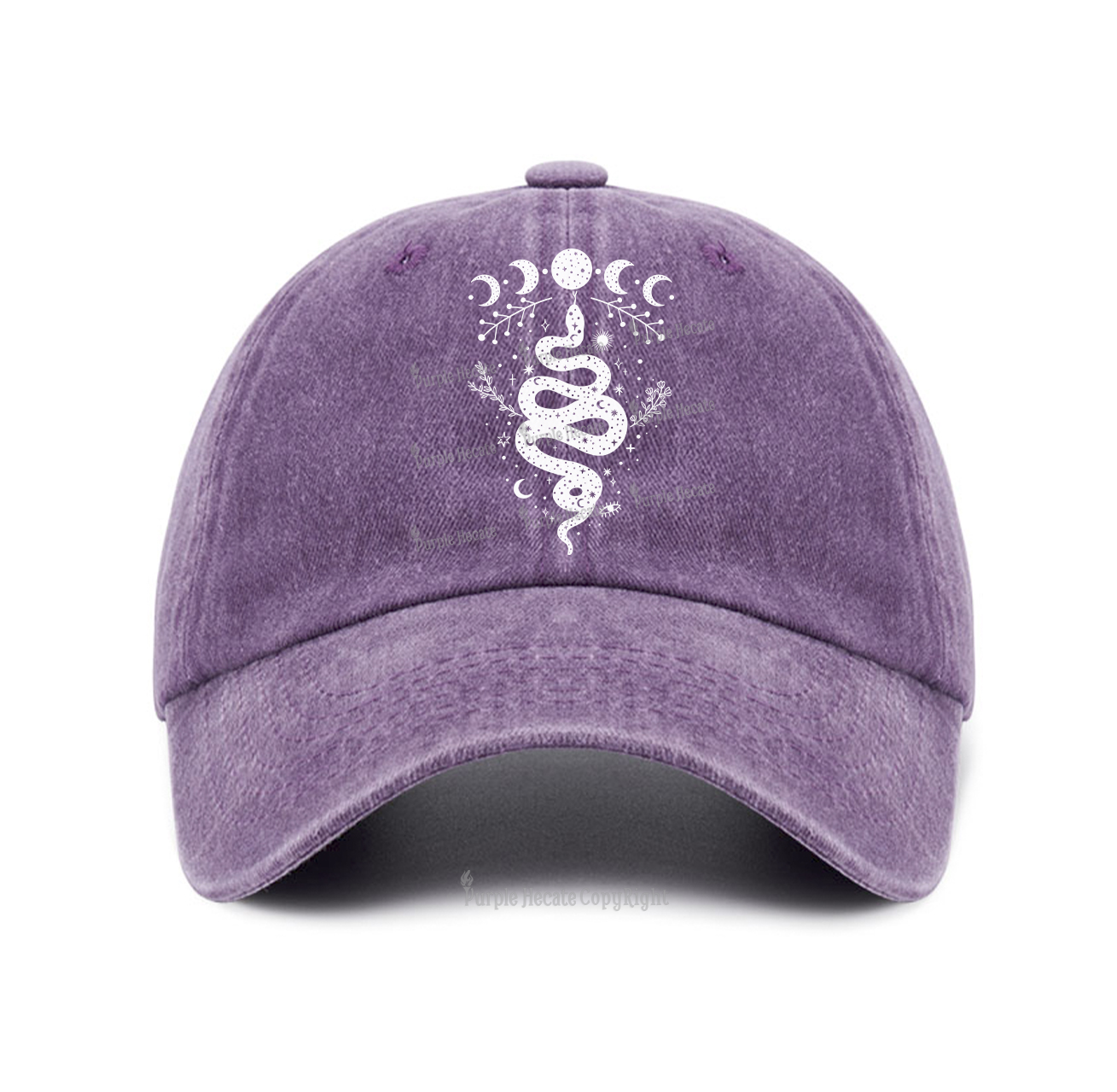 Purplehecate Snake And Moon Phase Comfort Baseball Cap