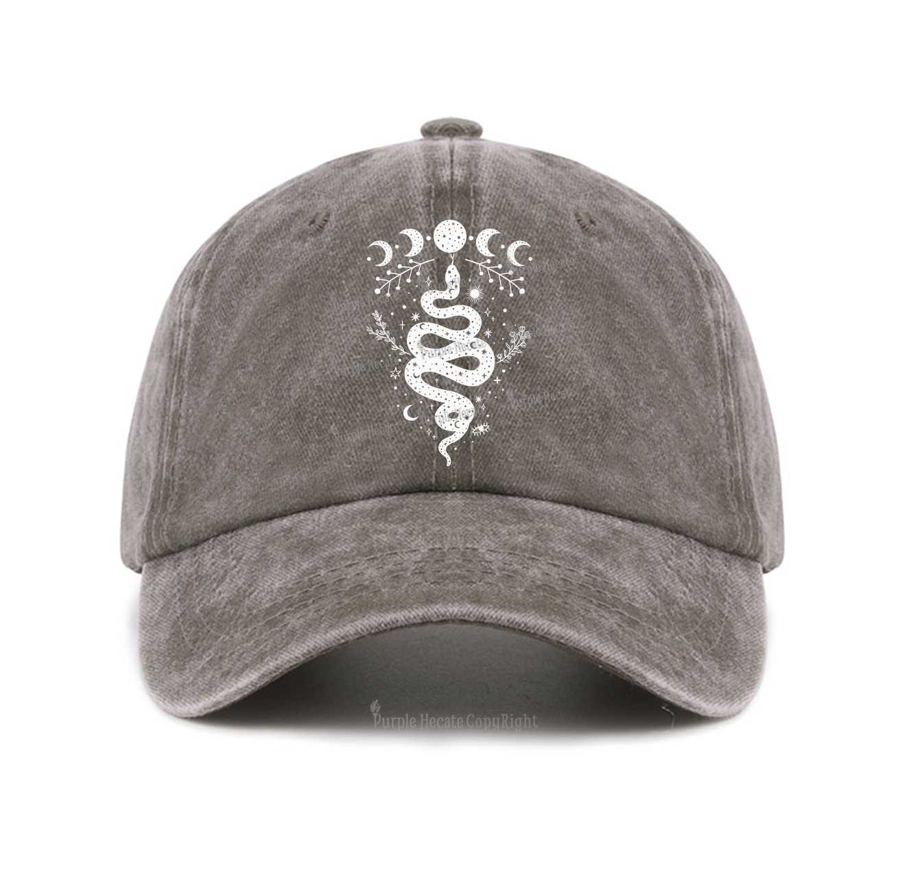Purplehecate Snake And Moon Phase Comfort Baseball Cap