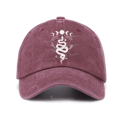 Purplehecate Snake And Moon Phase Comfort Baseball Cap