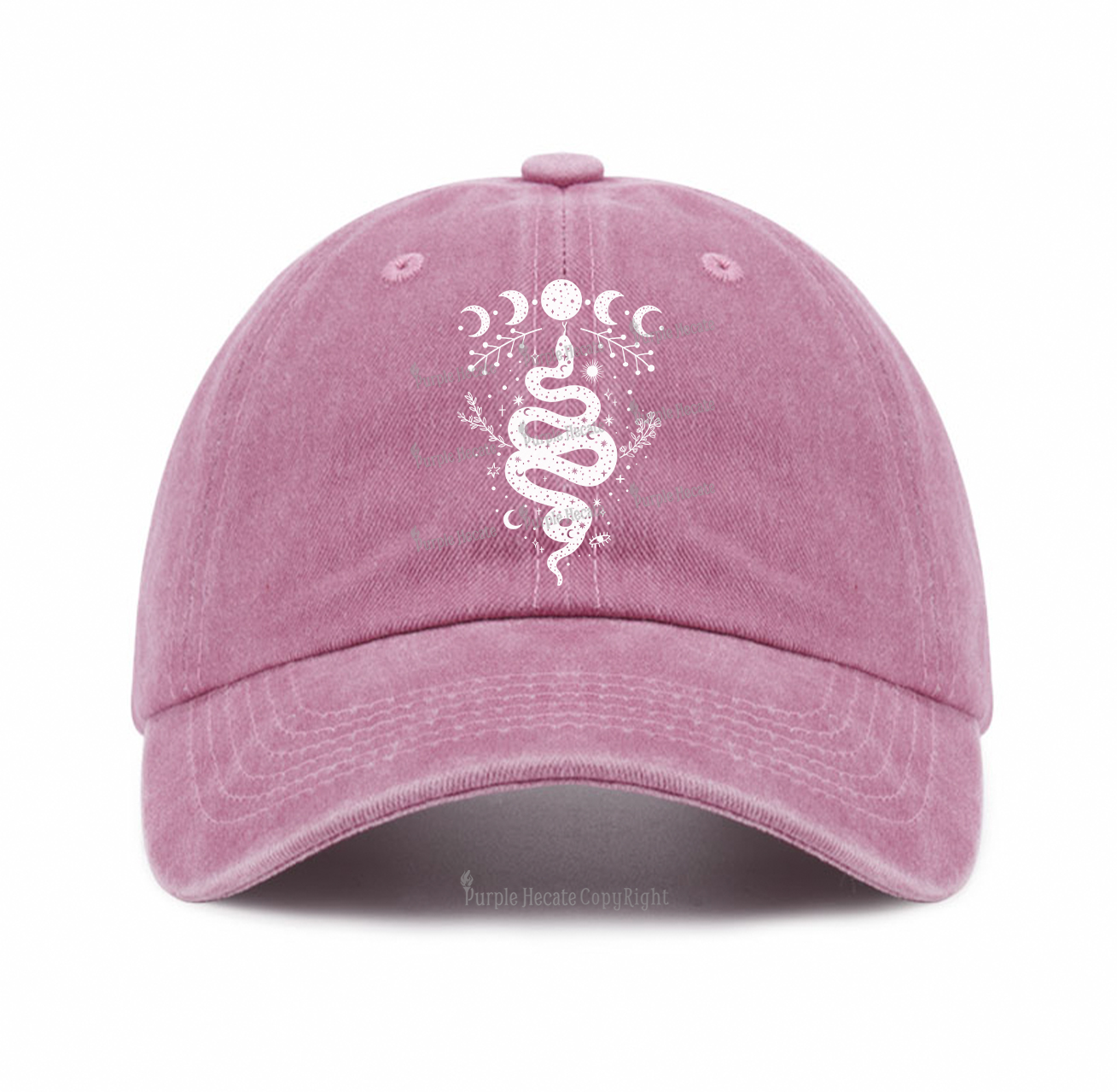 Purplehecate Snake And Moon Phase Comfort Baseball Cap