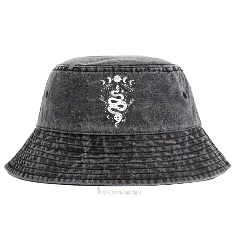 Purplehecate Snake And Moon Phase Comfort Bucket Hat