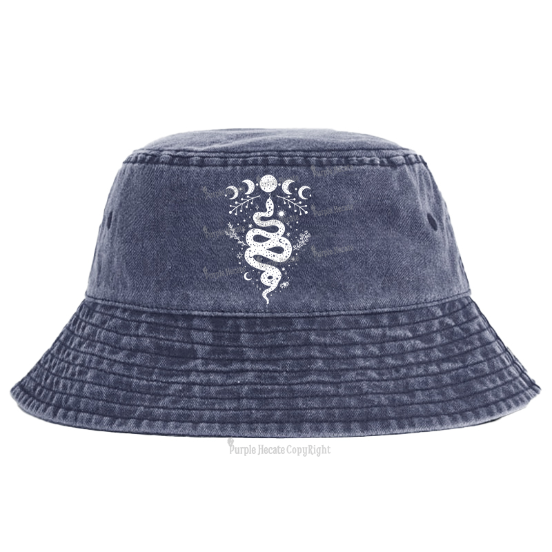 Purplehecate Snake And Moon Phase Comfort Bucket Hat