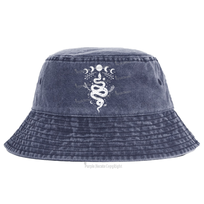 Purplehecate Snake And Moon Phase Comfort Bucket Hat