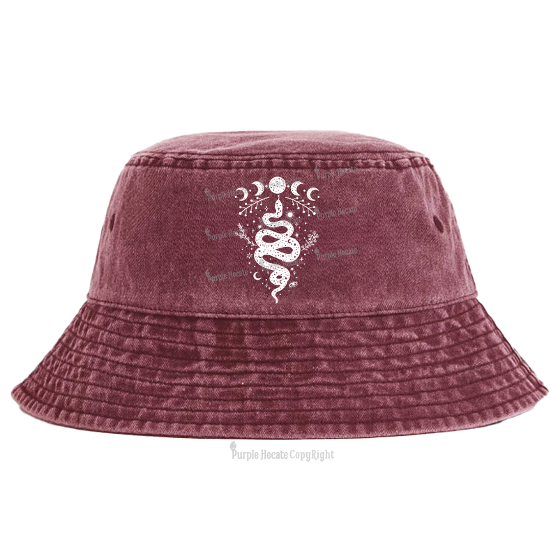 Purplehecate Snake And Moon Phase Comfort Bucket Hat