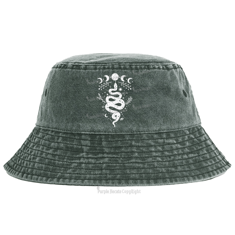 Purplehecate Snake And Moon Phase Comfort Bucket Hat