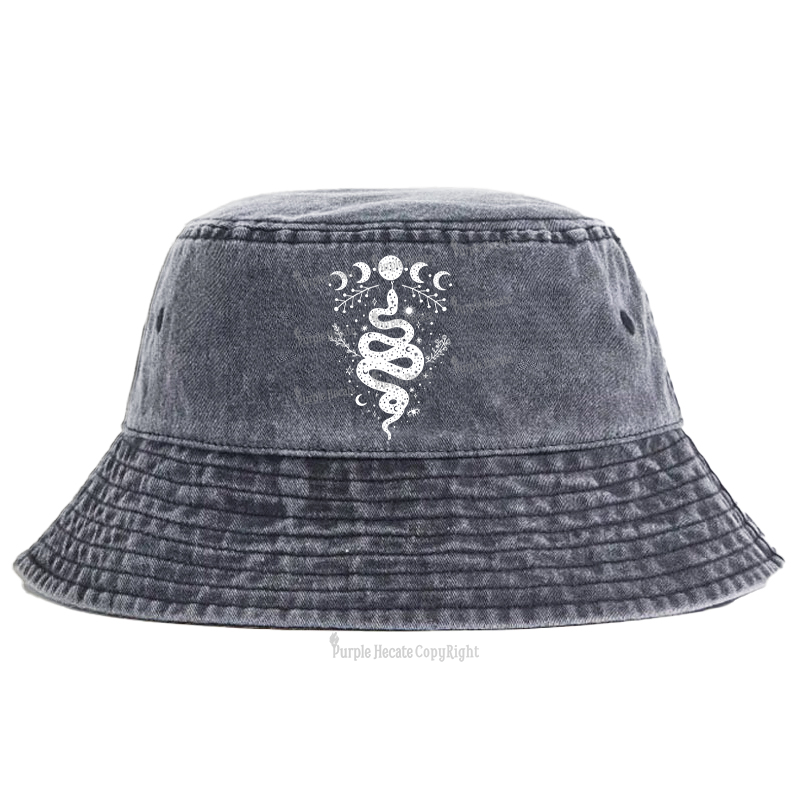 Purplehecate Snake And Moon Phase Comfort Bucket Hat