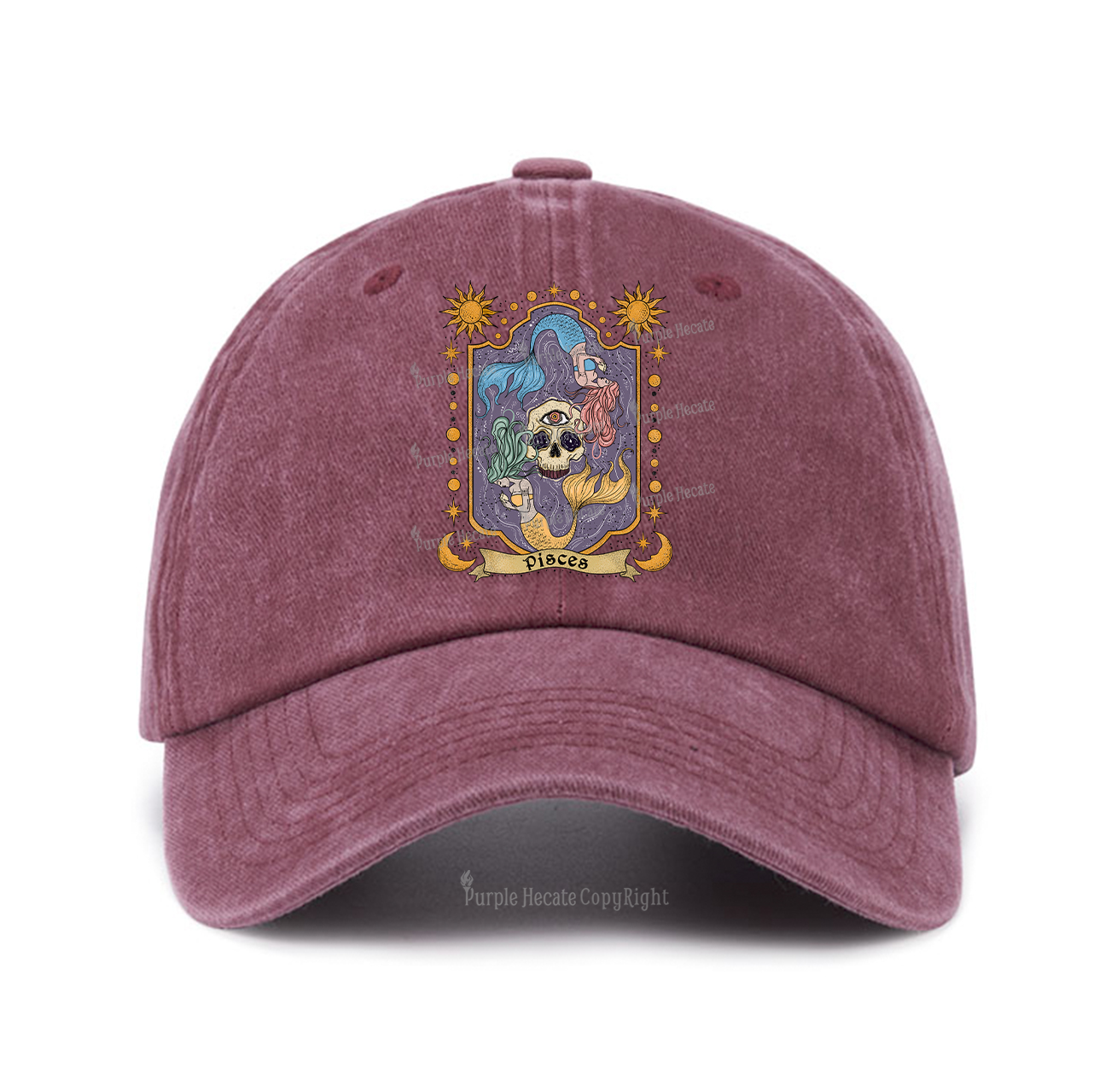 Purplehecate Pisces Zodiac Baseball Cap