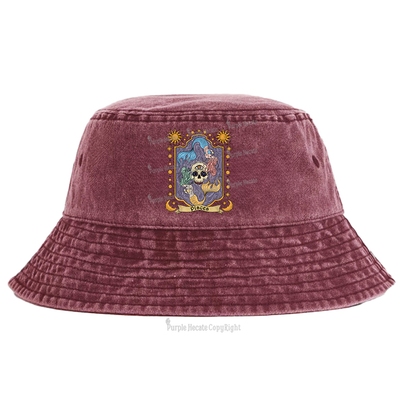 Purplehecate Pisces Zodiac Bucket Hat