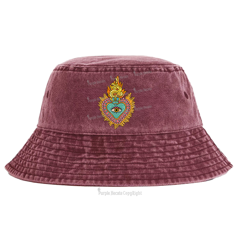 Purplehecate Rainbow Sacred Heart Bucket Hat