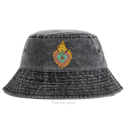 Purplehecate Rainbow Sacred Heart Bucket Hat