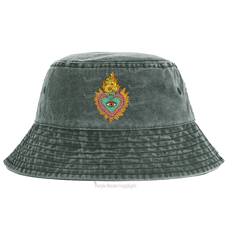 Purplehecate Rainbow Sacred Heart Bucket Hat