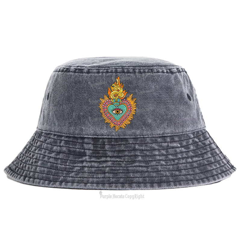 Purplehecate Rainbow Sacred Heart Bucket Hat