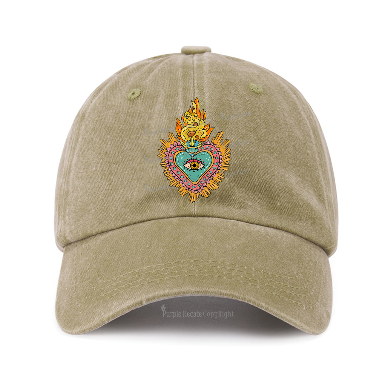 Purplehecate Rainbow Sacred Heart Baseball Cap
