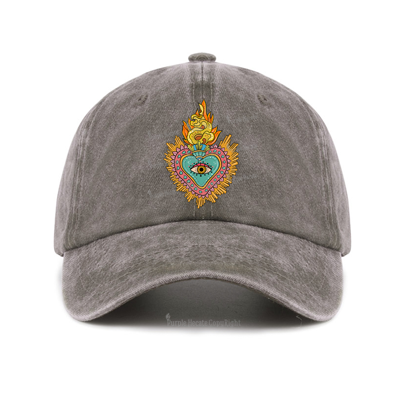 Purplehecate Rainbow Sacred Heart Baseball Cap