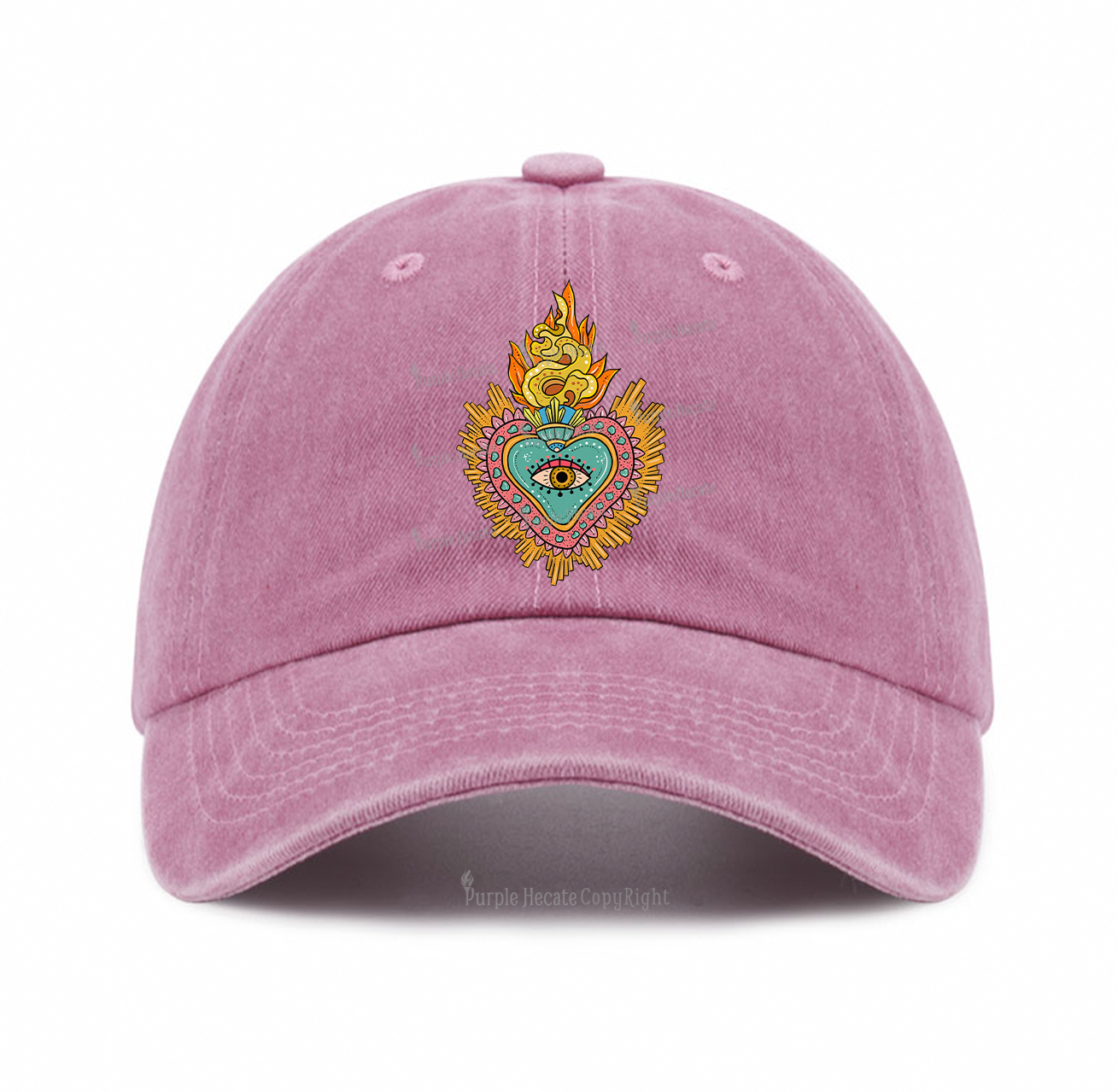 Purplehecate Rainbow Sacred Heart Baseball Cap