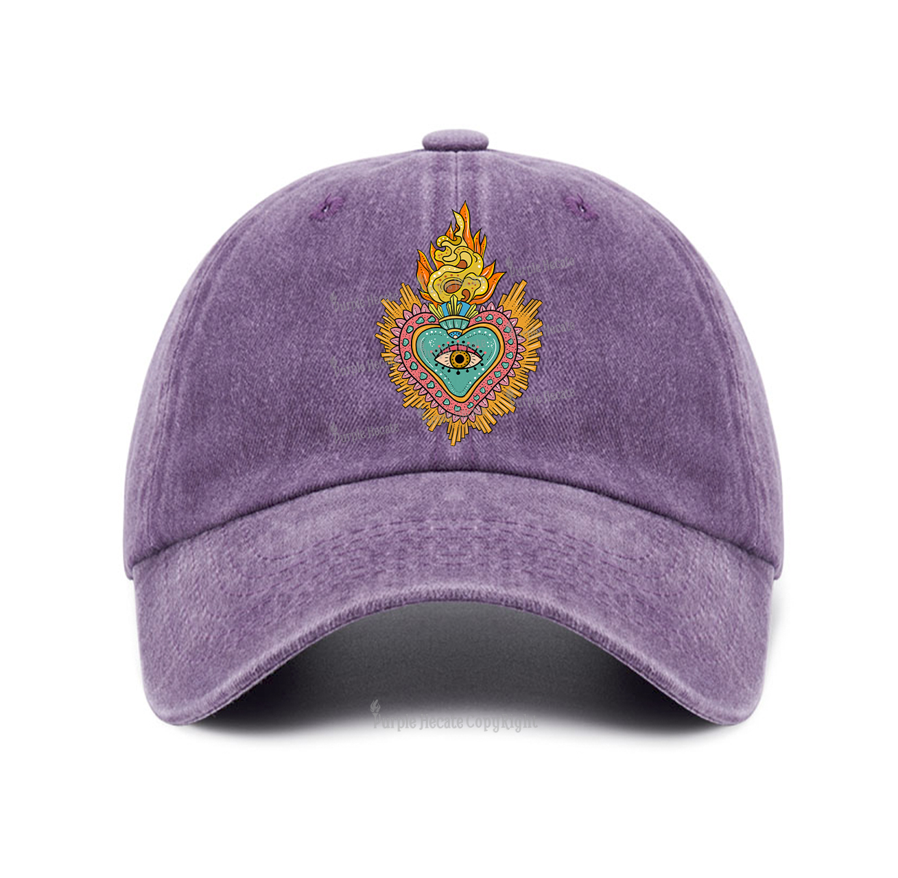 Purplehecate Rainbow Sacred Heart Baseball Cap
