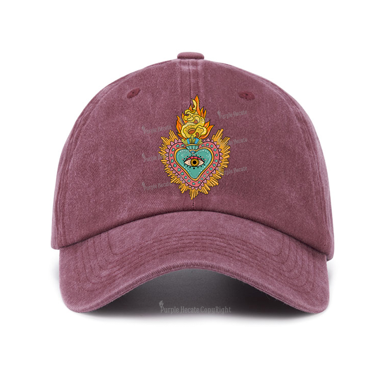 Purplehecate Rainbow Sacred Heart Baseball Cap