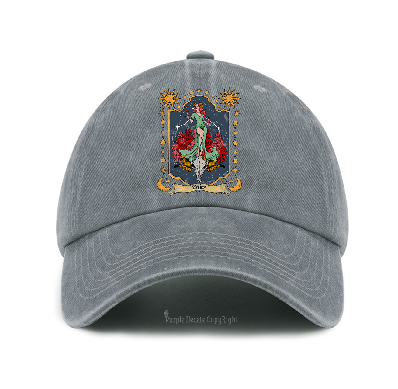 Purplehecate Aries Zodiac Baseball Cap