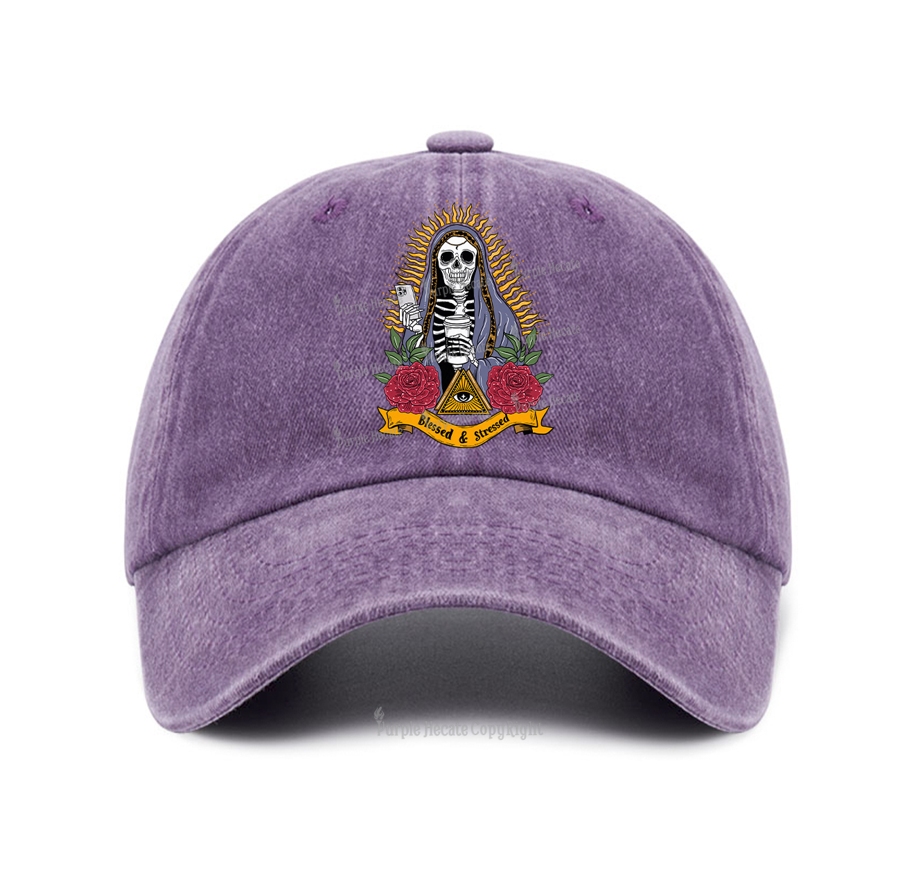 Purplehecate Blessed And Stressed Baseball Cap
