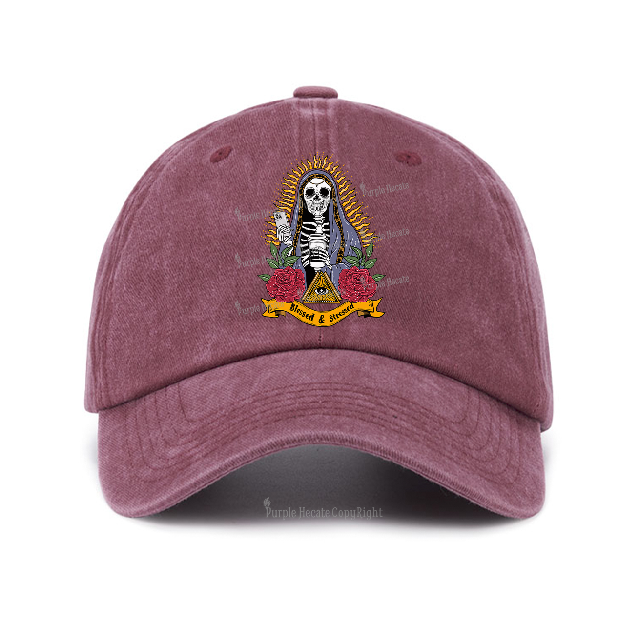 Purplehecate Blessed And Stressed Baseball Cap