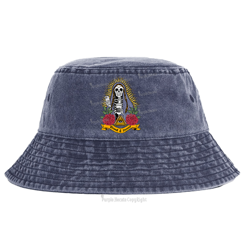 Purplehecate Blessed And Stressed Bucket Hat