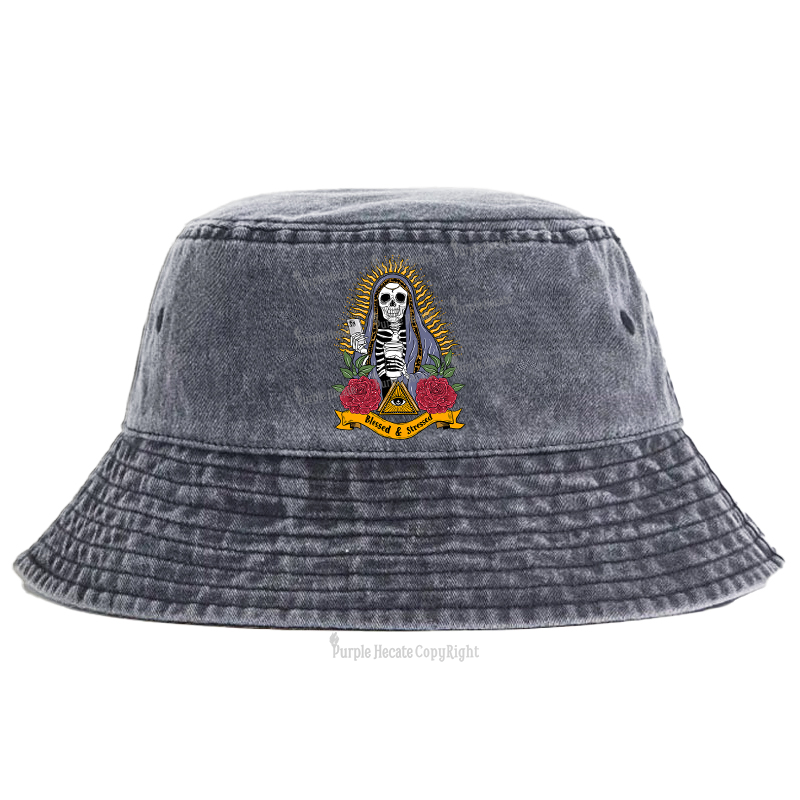 Purplehecate Blessed And Stressed Bucket Hat