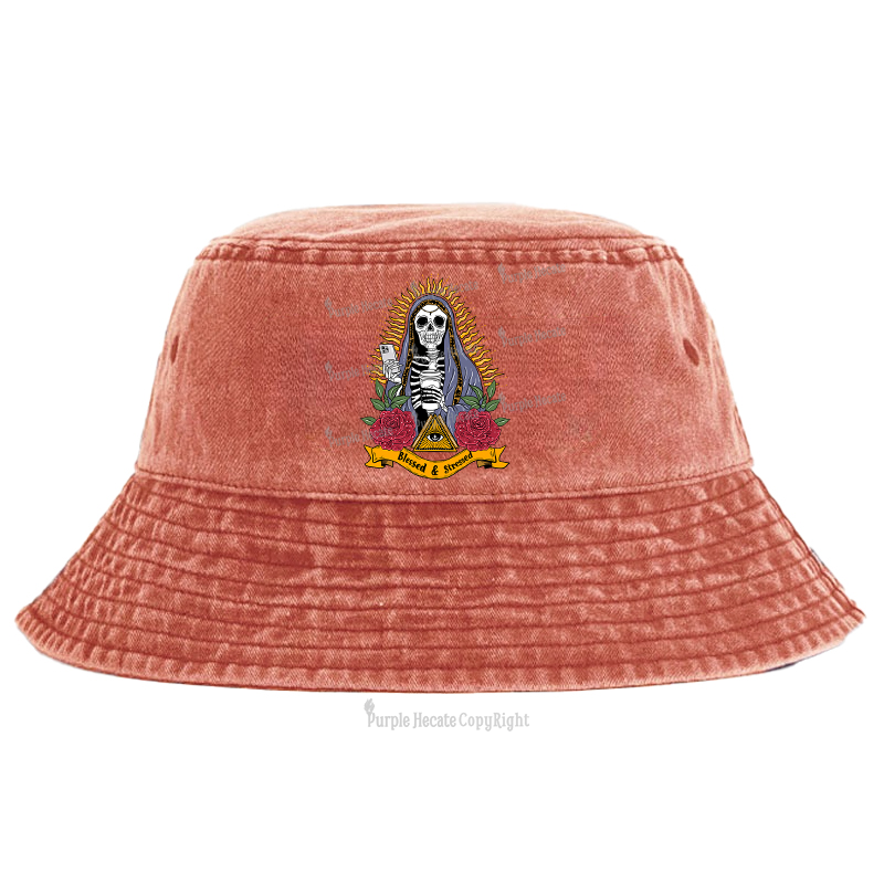 Purplehecate Blessed And Stressed Bucket Hat