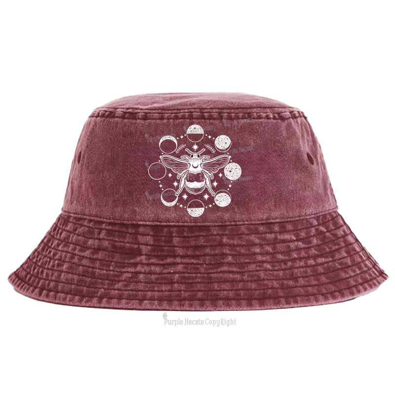 Purplehecate Moon Bee Bucket Hat