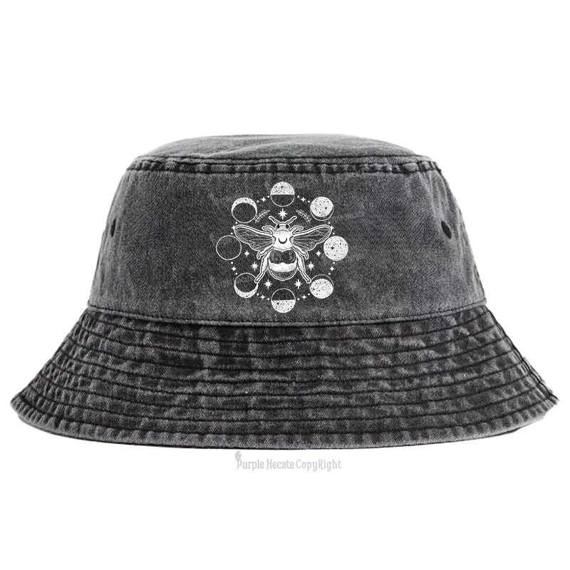 Purplehecate Moon Bee Bucket Hat