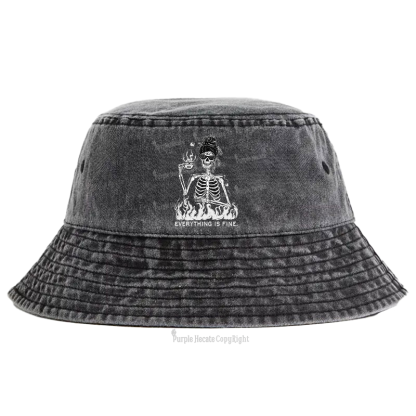 Purplehecate Everything Is Fine Bucket Hat