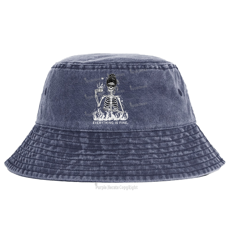 Purplehecate Everything Is Fine Bucket Hat