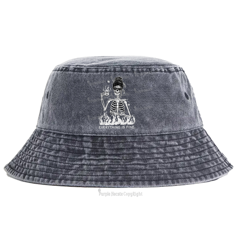 Purplehecate Everything Is Fine Bucket Hat