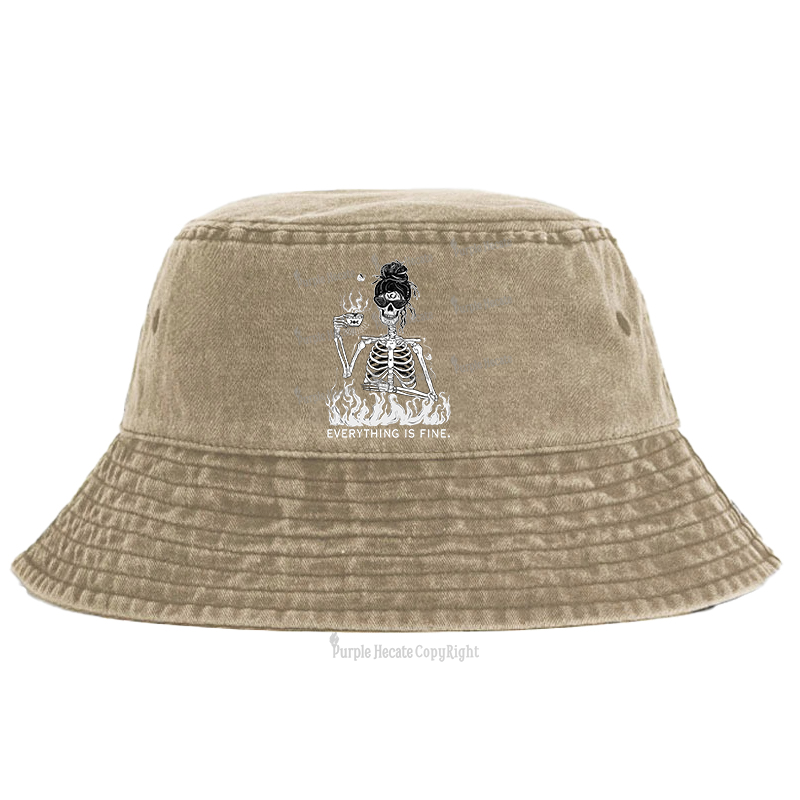Purplehecate Everything Is Fine Bucket Hat