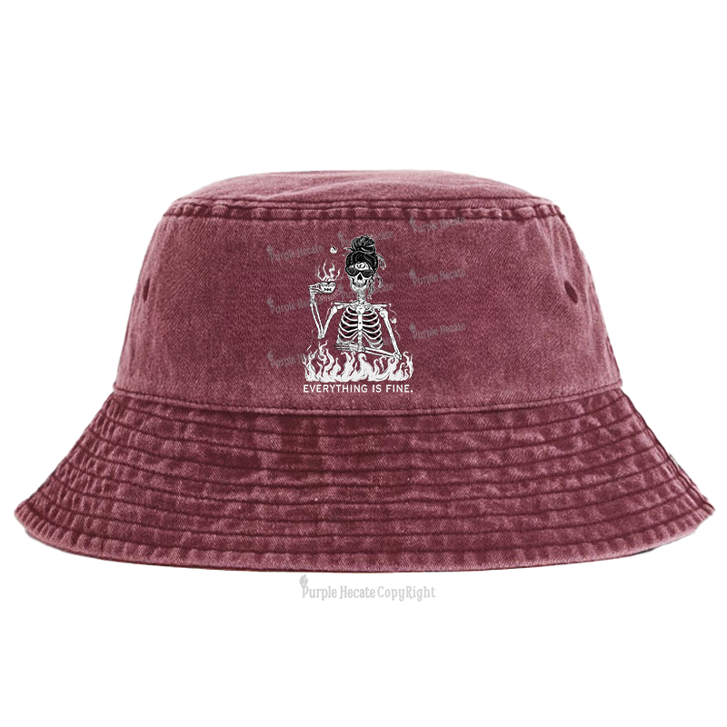 Purplehecate Everything Is Fine Bucket Hat