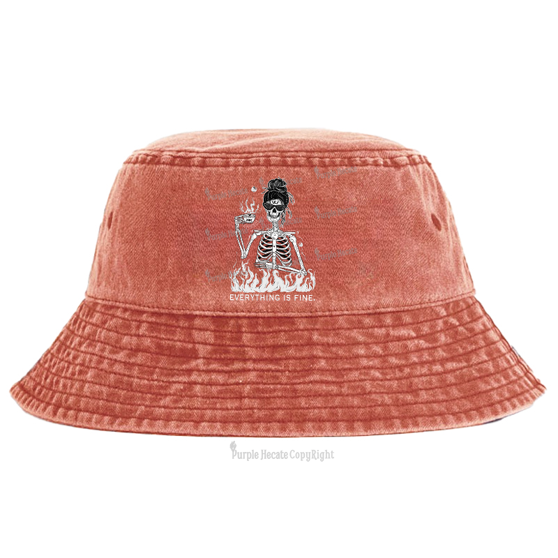Purplehecate Everything Is Fine Bucket Hat