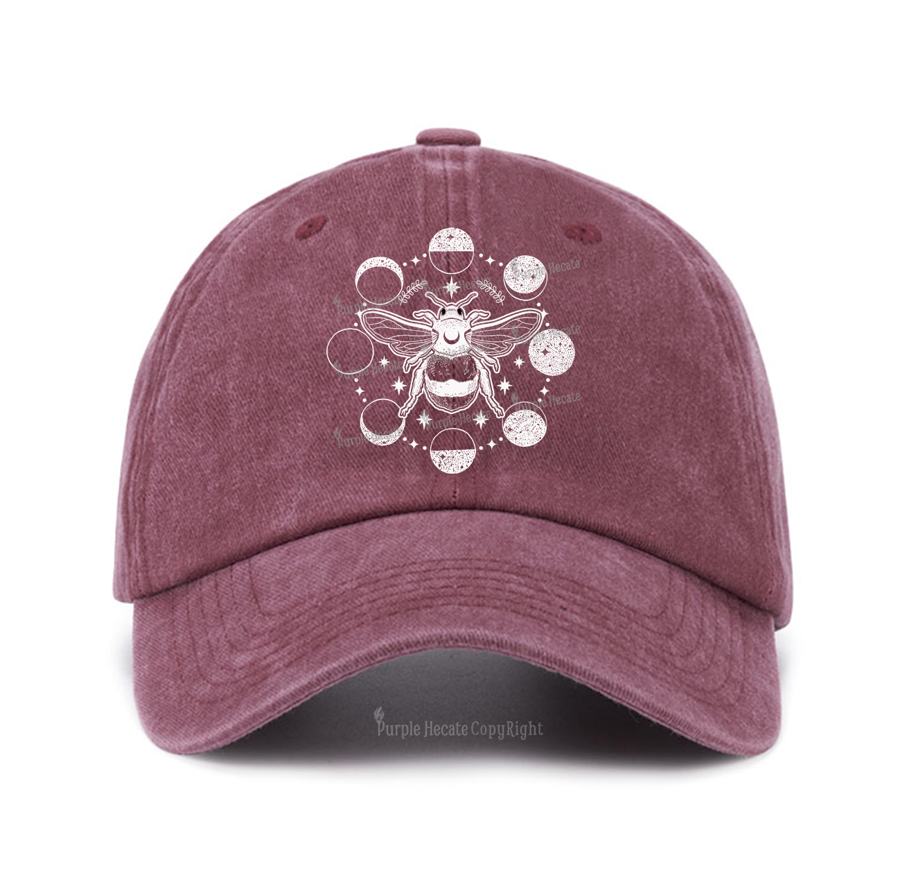 Purplehecate Moon Bee Baseball Cap