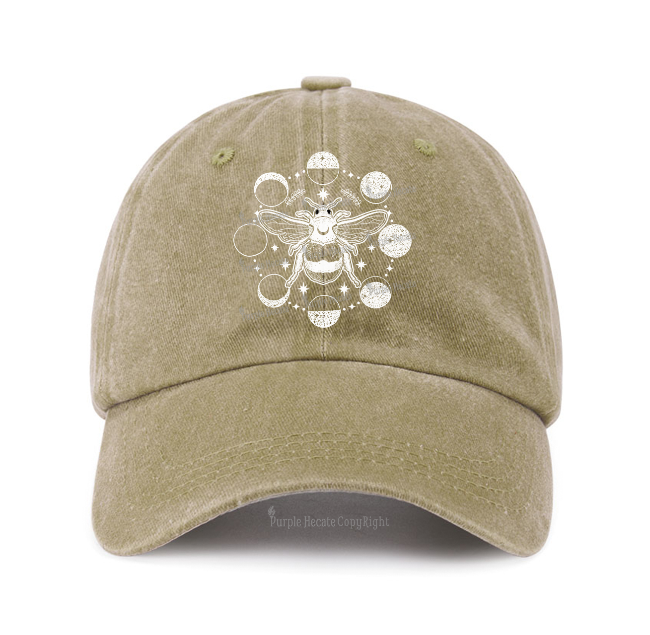 Purplehecate Moon Bee Baseball Cap